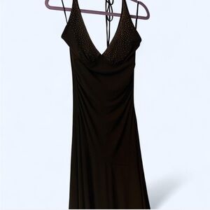 Brown Halter Party Dress - Ruby Rox